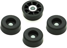 4 Standard Round Black Rubber Feet w/Metal Insert - .437” Tall x 1” picture