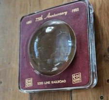 1958 Soo Line Railroad 75th Anniversary Paper Weight & Magnifier 75 th Year picture