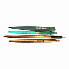 Lot 4 Vintage Adult Themed Ball Point Novelty Pens Playboy Mable’s Vegas 60s 70s picture
