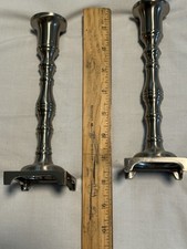 Valsan Portugal Pewter Candlestick Holders Set of 2 – 8” Modern Taper Holders picture