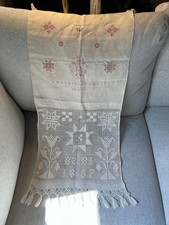 Antique Pennsylvania PA German Show Towel Embroidery Sampler Needlework 1831/37 picture