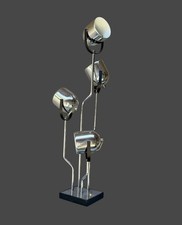 Goffredo Reggiani Clover Lamp Co Chrome 4 Light Table Lamp MCM Vintage picture