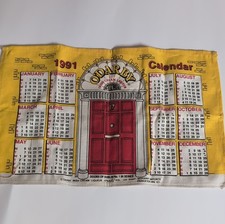O'Darby Irish Cream 1991, Yellow and Red Cloth Calendar Wall Hanging Novelty picture