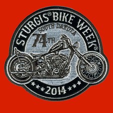 2014 STURGIS RALLY Circle Bike 4 INCH IRON ON BIKER PATCH picture