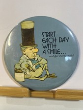 Vintage Hallmark Love Dots Button Start Each Day With A Smile Large Pinback picture