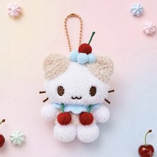 Sanrio Masyumaro 10cm Dessert Cherry Plush Keychain Cute Bag Charm Korea 1PC picture