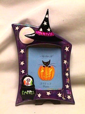 RARE vtg Lady Jayne Ltd HALLOWEEN photo frame WITCH star CAULDRON full moon 2005 picture