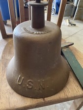 Vintage 1940s WWII USN US Navy Harvard Lock Company Cast Iron Ship Bell picture