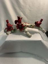 RARE NIB FITZ & FLOYD CARDINAL CHRISTMAS 3 LIGHT CANDELABRA 49-752. RETIRED MINT picture
