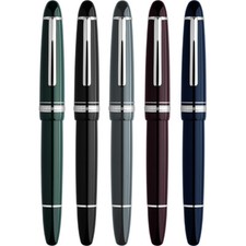MAJOHN P136 Piston Fountain Pen EF/F/M /Stub 1.1 Nib Resin Writing Office Pen picture