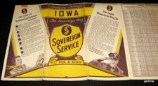 IOWA 1940's STATE HIGHWAY MAP - SOVEREIGN SERVICE + UNITED STATES RAND McNALLY picture