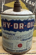 Original Vintage HY-DR-OIL MASSEY FERGUSON Hydraulic Oil 5 GALLON CAN Tractor #1 picture