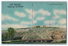 c1940's Las Vegas Looks Up To KFUN Radio Station Tower Bridge KF Postcard picture
