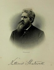 1888 Engraving COL. NATHANIEL SHATSWELL Essex Ipswich Ma. Genealogy History picture