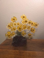 1970s Vintage Brown And Yellow Lucite Flowers Power MCM  picture