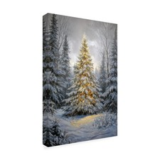 Imagine It Images Christmas Tree in the Snowy Forest 2 Canvas 16x24 picture