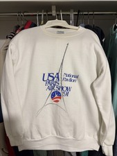 Vintage 1991 USA National Pavilion Paris Air Show Sweatshirt LARGE picture