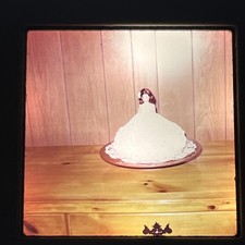 Vintage 35 mm Slide Wedding Cake Women's Dress 1969 Unique -- V2 picture