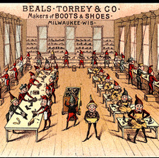 Elf Shoe Factory Beals & Torrey Brownies Milwaukee Victorian Trade Card SR.C.bts picture