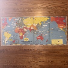 1942 Dated Events War Map Poster Stanley Turner C.C. Peterson Pictorial 17th Ed picture