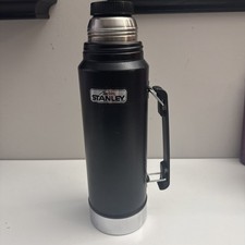 Vintage 1 Quart Aladdin Stanley A-944DH Vacuum Bottle Thermos - Black - USA picture