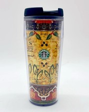 Starbucks 16oz Travel Mug Vintage 2002 Brewing Event Tumbler Coffee Theme GUC picture