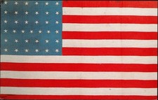 Bellevue OH Margie Pfund Memorial Postmark Museum 37 Star U.S. Flag on Display picture