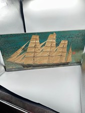 Vintage George Nathan Clipper Ship P39 Wood Plaque 24x11.5