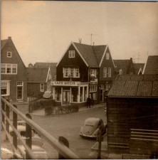 1950s Dutch Cafe Motje Photograph Volkswagen Beetle Street Scene Sepia picture