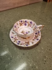 VTG Golden Bramble Royal Stafford Bone China Teacup & Saucer, 1950s picture