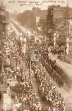1907 Old Home Week Parade Crowded Buffalo New York NY RPPC Photo Postcard COPY picture