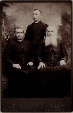 Three Priests Cabinet Card Photo 1870s Artic Centre, Rhode Island RARE picture