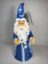 VTG Wizard Wax Works Hand Sculpted Merlin Gandalf holding Orb Candle Celestial picture