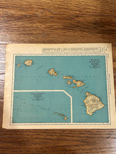 Rand McNally Hawaii Map Paper Map, 1937  14”x11” picture