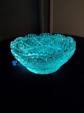 Pre-1916 American Brilliant Period Hand Cut Lead Crystal Sawtooth Bowl  9” X 4