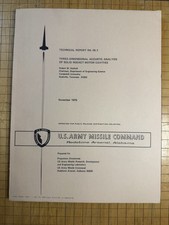 Vintage 1975 US Army Rocket Technical Report RK-76-7 Acoustic Analysis Cavities picture