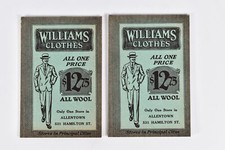 2 Vintage 1940's Williams Clothes Advertising Notebook Memo Pad Allentown PA picture