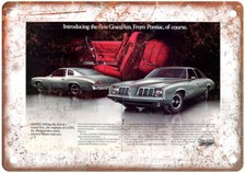 Vintage 1972 Pontiac Grand Am 2 Auto Ad Reproduction Metal Sign A12344 picture