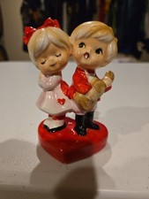 Lefton/Norcrest Era Valentines Boy Serenading Girl On Heart picture
