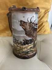 Vintage Gerold Porzellan Germany Puzzle Mug Stag Deer Lithophane Nude Lady picture