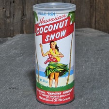 Vintage Mele-Koi Hawaiian Coconut Snow Can Tiki Bar Tin Pina Colada Kauai HI picture