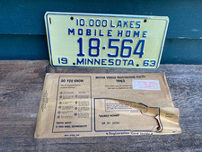 Vintage Original 1963 Minnesota License Plate 18-564 Envelope 10,000 Lakes picture
