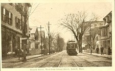 Lowell Mass Branch Street West From School Street MA Antique Postcard 1908 picture