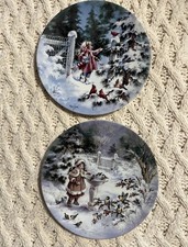 1854  KNOWLES FINE CHINA Collector Plates. “Snowy Symphony” & “Winter Concert “ picture