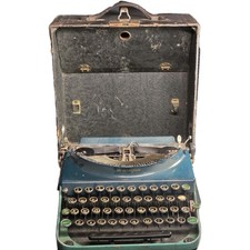 Vintage Blue Teal 1920s Remington Model Portable Typewriter  W/ Original Case picture
