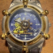 Vintage Disney Ahoy Cast Members Wrist Watch Cruise Line w/Box & Pinback picture