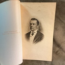Victorian photogravure After photograph Of Life book page Joseph Chamberlain picture