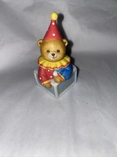 Bronson Teddy Bear Figurine Porcelain Bisque Art Bear Clown picture