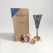 Waterford 2013 Snowflake Wishes Goodwill Lt Blue Champagne Flute 3rd Ed 2 Charms picture