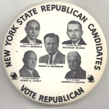 1958 NEW YORK STATE Republican Pin ~ Rockefeller Lefkowitz Keating Lundy Wilson picture